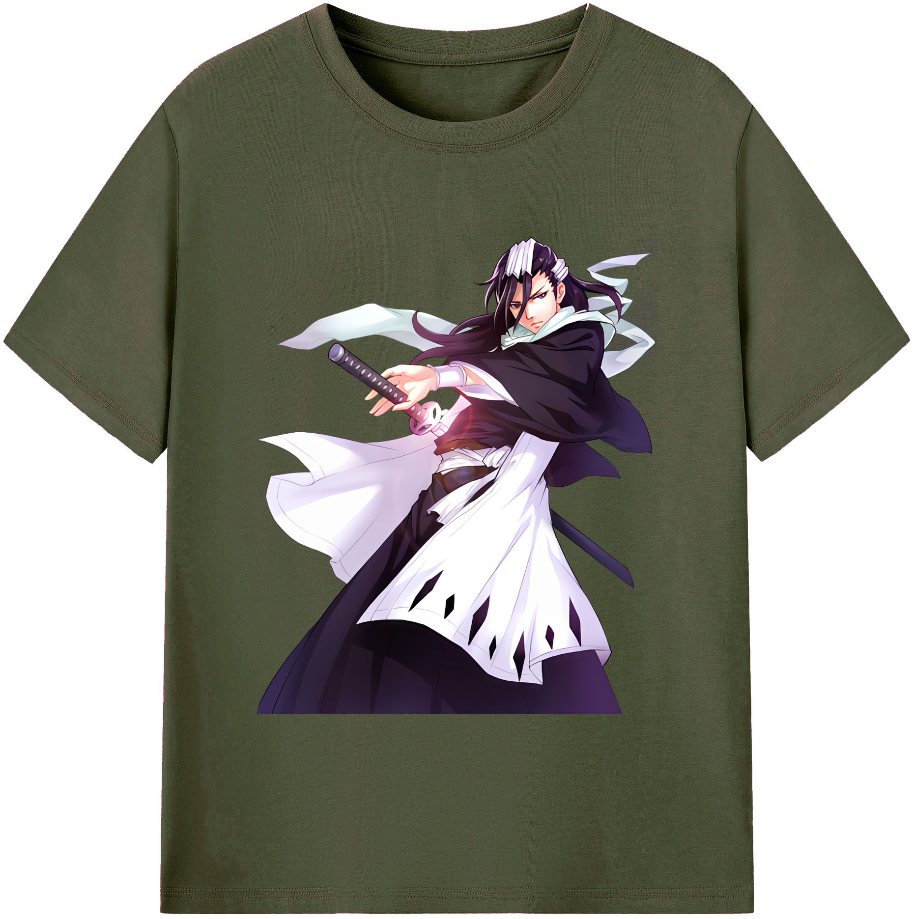 （画像用） ブリーチ くちき びゃくや BLEACH Kuchiki Byakuya 綿100％ メンズ半袖Tシャツ｜肌触りやわらか＆通気性